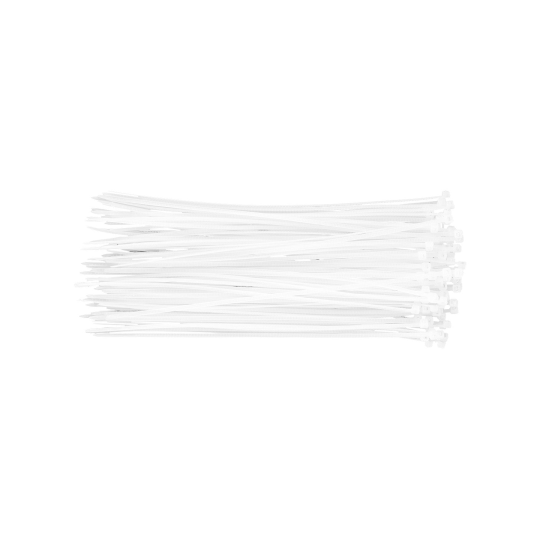 Užveržimo dirželiai 2,5mmx200mm, 100vnt. Balti