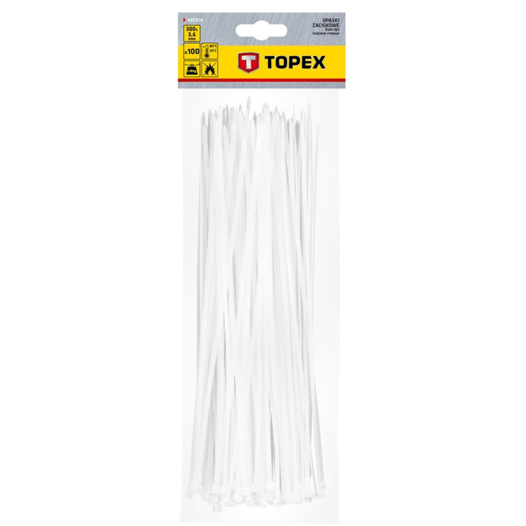 Užveržimo dirželiai 3,6mmx300mm, 100vnt. Balti 1 Užveržimo dirželiai 3,6mmx300mm, 100vnt. Balti 1