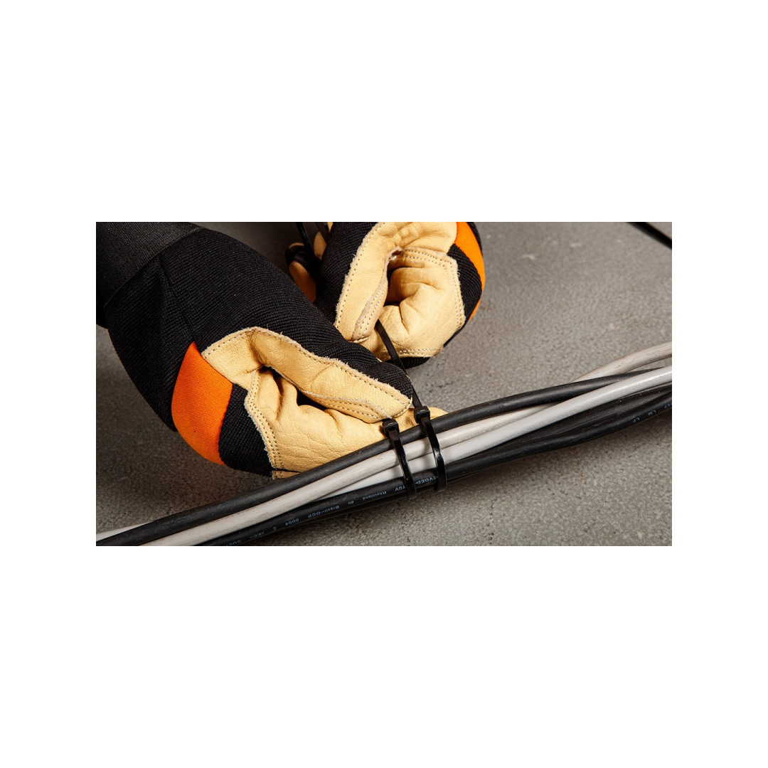 Užveržimo dirželiai 3,6mmx300mm, 100vnt. Juodi 2