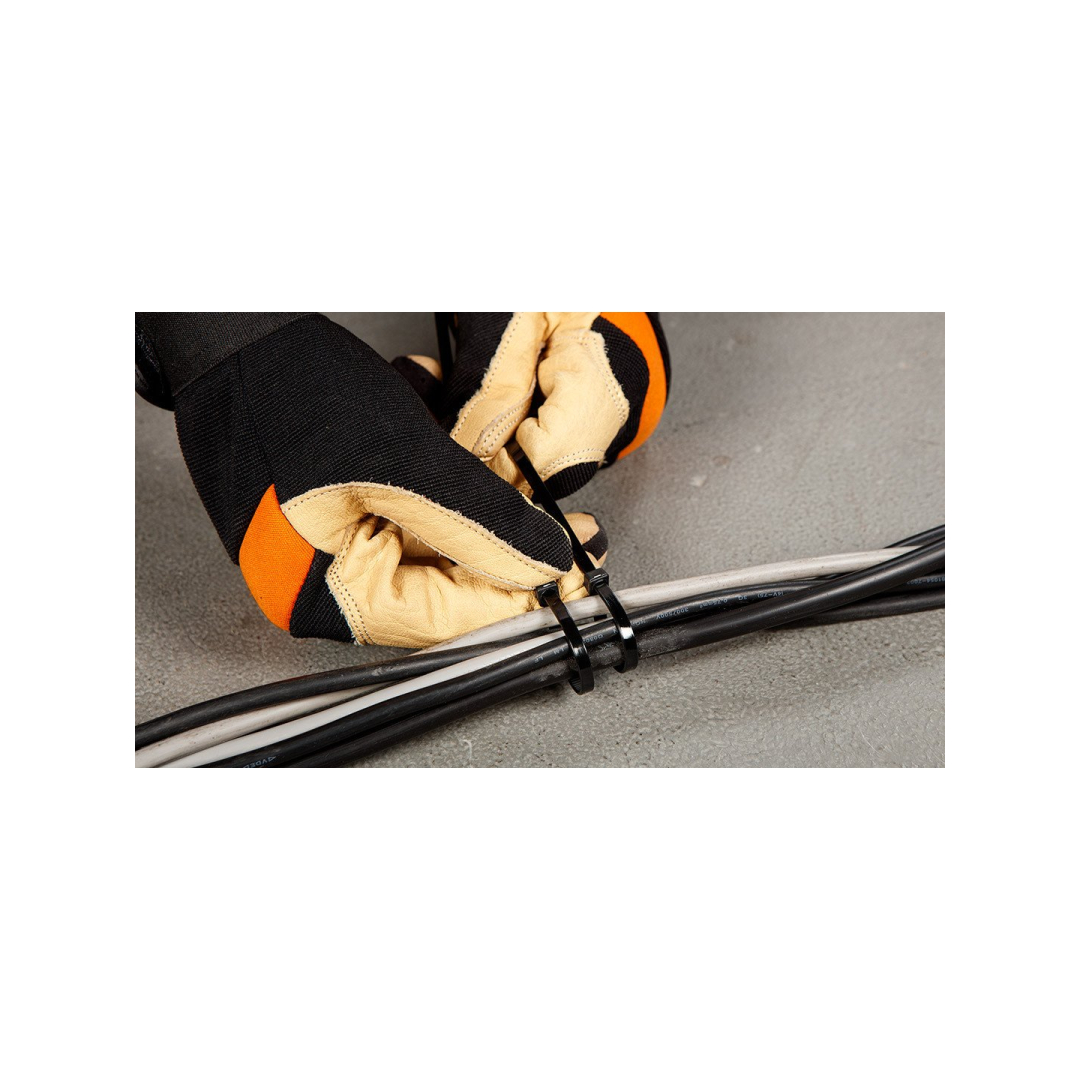 Užveržimo dirželiai 4,8mmx300mm, 75vnt. Juodi 2