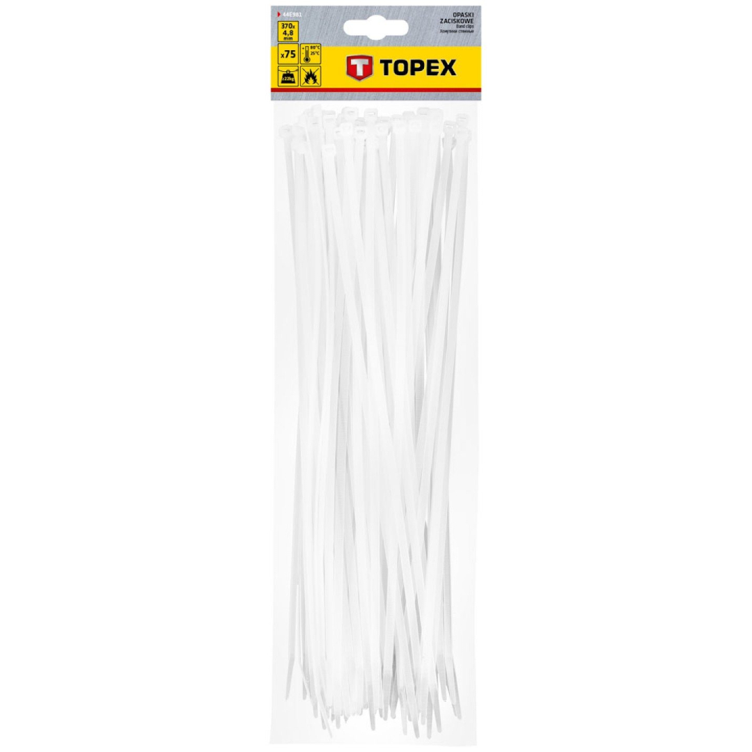 Užveržimo dirželiai 4,8mmx370mm, 75vnt. Balti 1 Užveržimo dirželiai 4,8mmx370mm, 75vnt. Balti 1