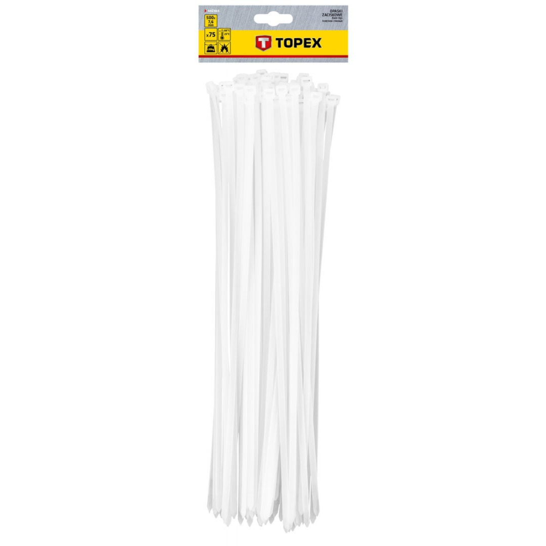 Užveržimo dirželiai 7,6mmx500mm, 75vnt. Balti 1 Užveržimo dirželiai 7,6mmx500mm, 75vnt. Balti 1
