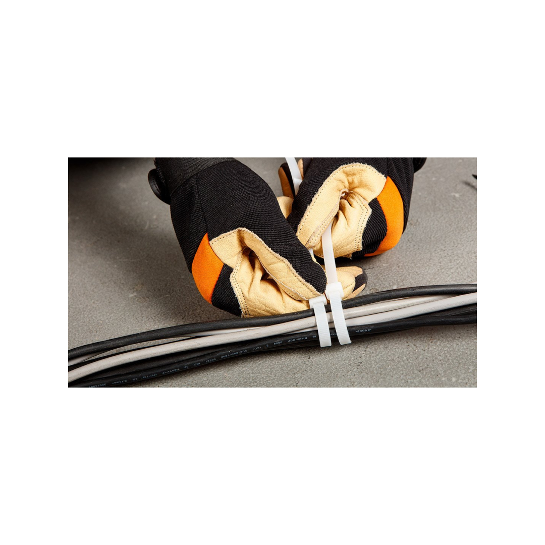 Užveržimo dirželiai 7,6mmx500mm, 75vnt. Balti 2