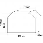 Uždangalas griliams Lund 99762, 150 X 55 X 100 cm