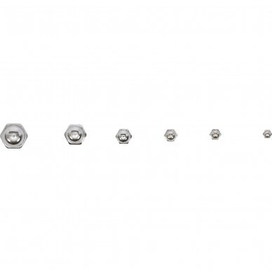 Uždarų veržlių/galvučių asortimentas | 150 vnt (14130) 1 Uždarų veržlių/galvučių asortimentas | 150 vnt (14130) 1