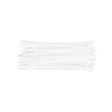 Užveržimo dirželiai 2,5mmx200mm, 100vnt. Balti