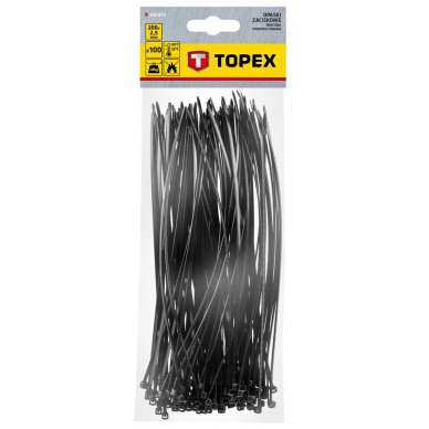 Užveržimo dirželiai 2,5mmx200mm, 100vnt. Juodi 1 Užveržimo dirželiai 2,5mmx200mm, 100vnt. Juodi 1