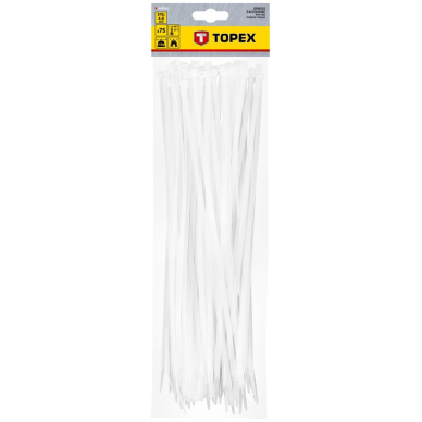 Užveržimo dirželiai 4,8mmx370mm, 75vnt. Balti 1