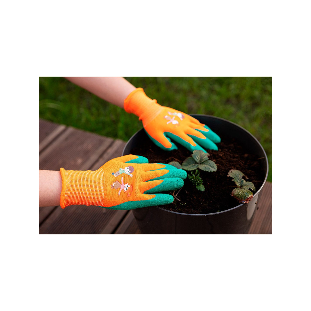 Vaikiškos darbinės pirštinės, poliesteris su latekso apvalkalu, 3 dydis 3