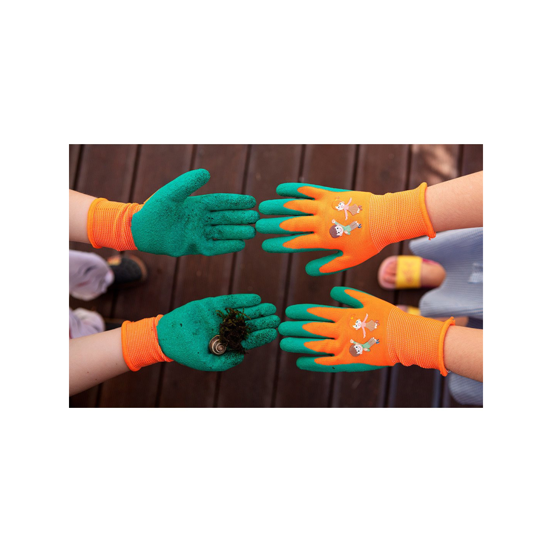 Vaikiškos darbinės pirštinės, poliesteris su latekso apvalkalu, 4 dydis 7 Vaikiškos darbinės pirštinės, poliesteris su latekso apvalkalu, 4 dydis 7