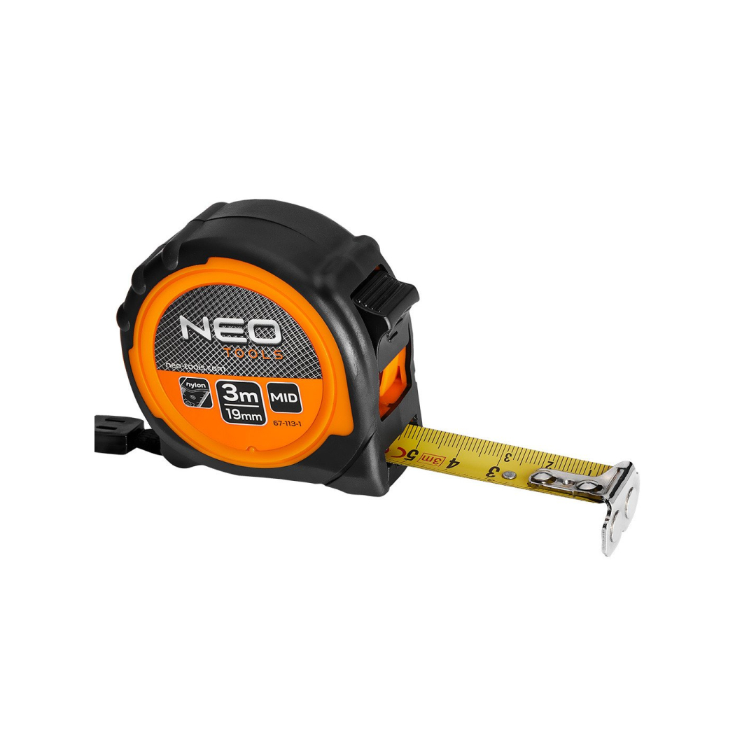 Valcuotas plieninis matuoklis 3 m x 19 mm, magnetas Valcuotas plieninis matuoklis 3 m x 19 mm, magnetas