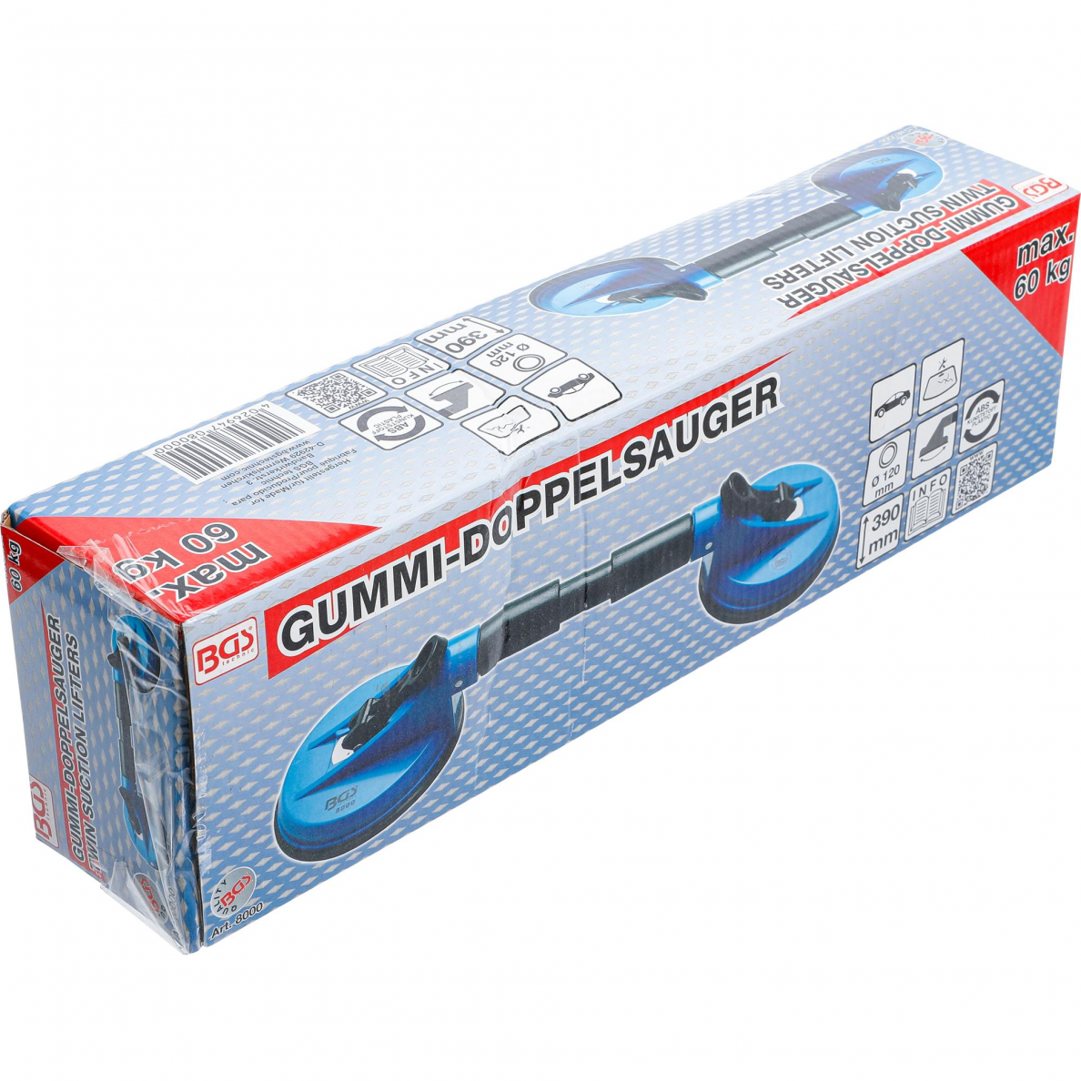 Vakuuminis kėliklis ABS su lanksčiom galvutėm BGS-technic, 120 mm, 390 mm 4 Vakuuminis kėliklis ABS su lanksčiom galvutėm BGS-technic, 120 mm, 390 mm 4