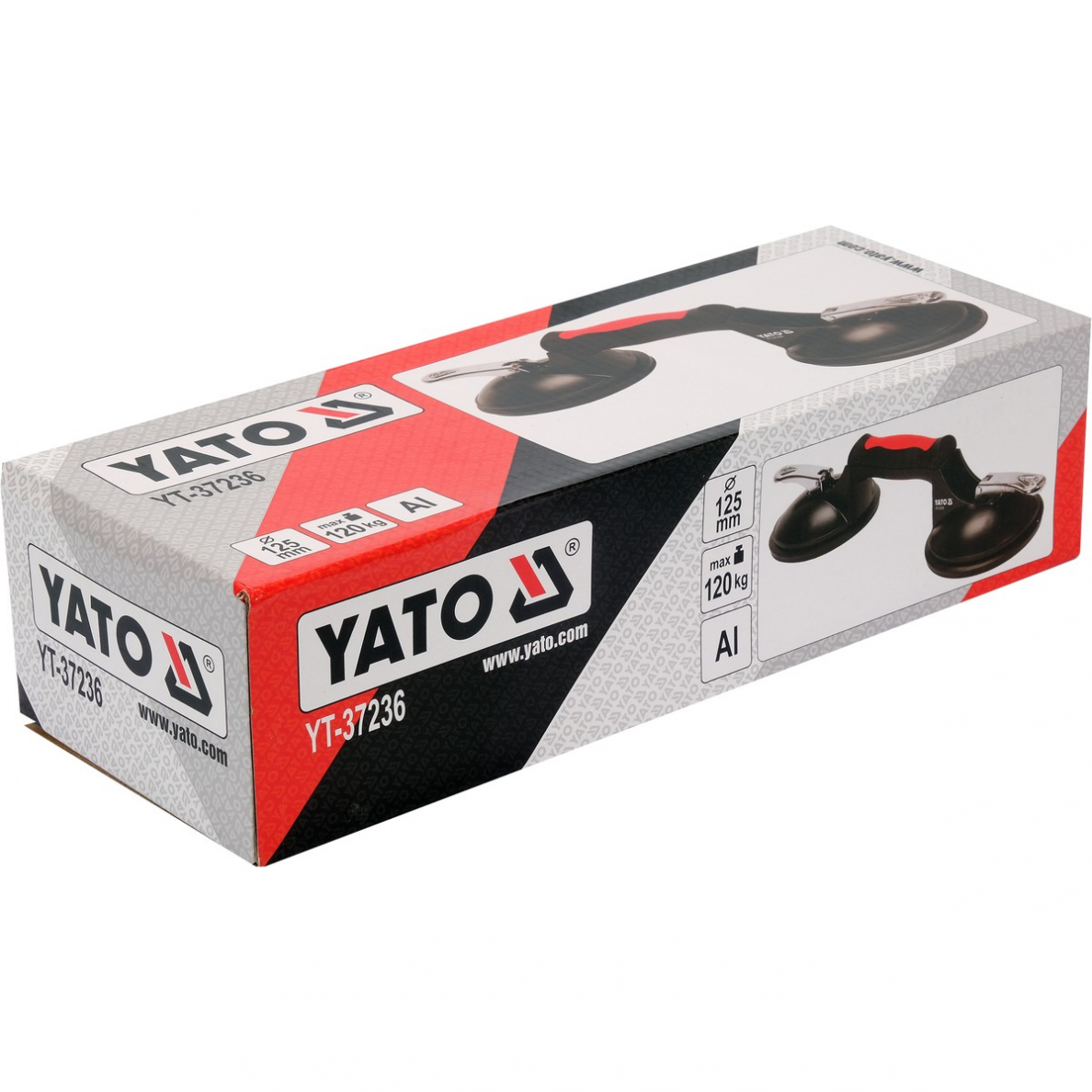 Dvigubas vakuuminis kėliklis Yato, 2 X 125 mm 2 Dvigubas vakuuminis kėliklis Yato, 2 X 125 mm 2