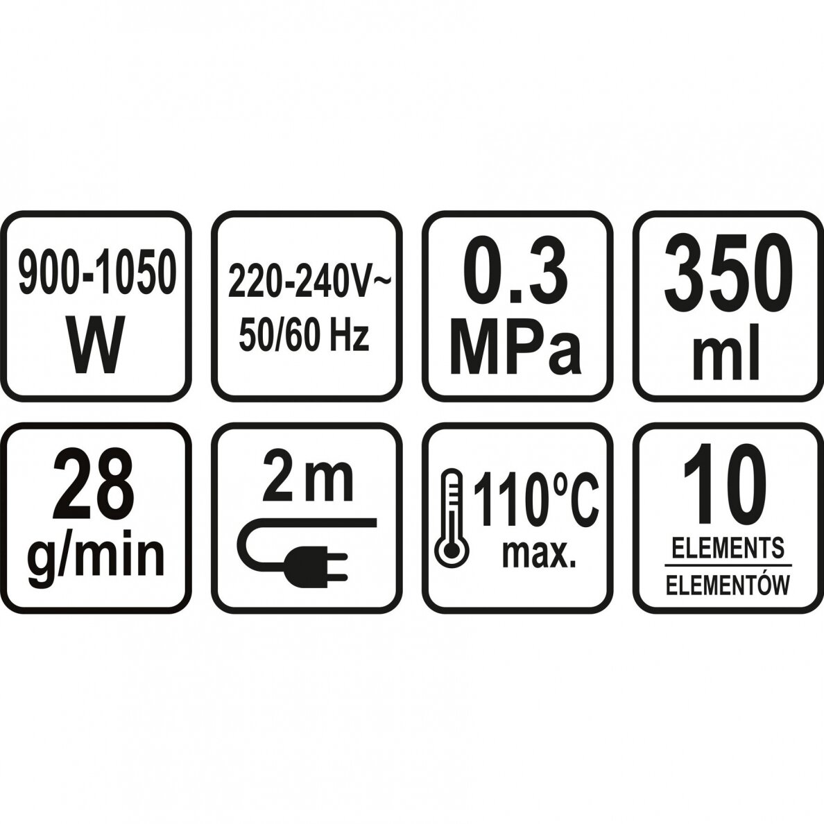 Valymo garais įrenginys Lund 10 aksesuarų, 900-1050 W 4
