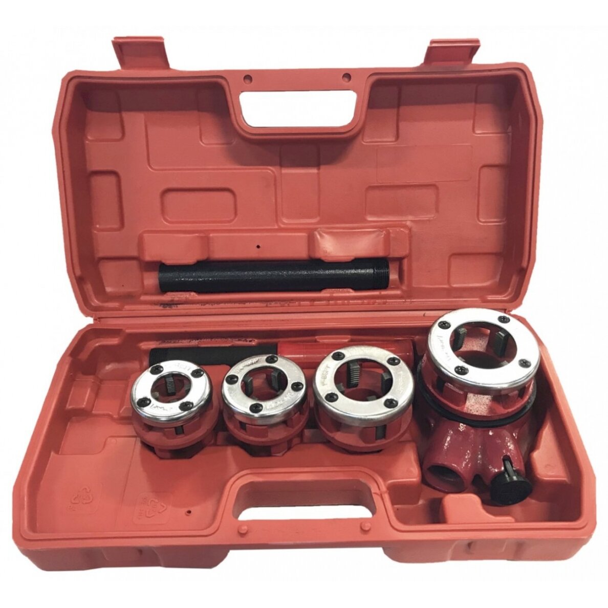 Vamzdinių sriegpjovių rinkinys su terkšle | 1/2"- 1 1/4" | 4 vnt. (EQ-7625) Vamzdinių sriegpjovių rinkinys su terkšle | 1/2"- 1 1/4" | 4 vnt. (EQ-7625)