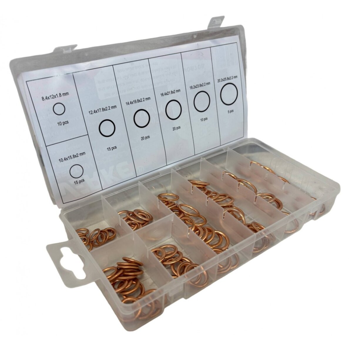 Varinių tarpinių įpresuotų guma rinkinys | apvalios | Ø 6-20 mm | 95 vnt. (SK010095)