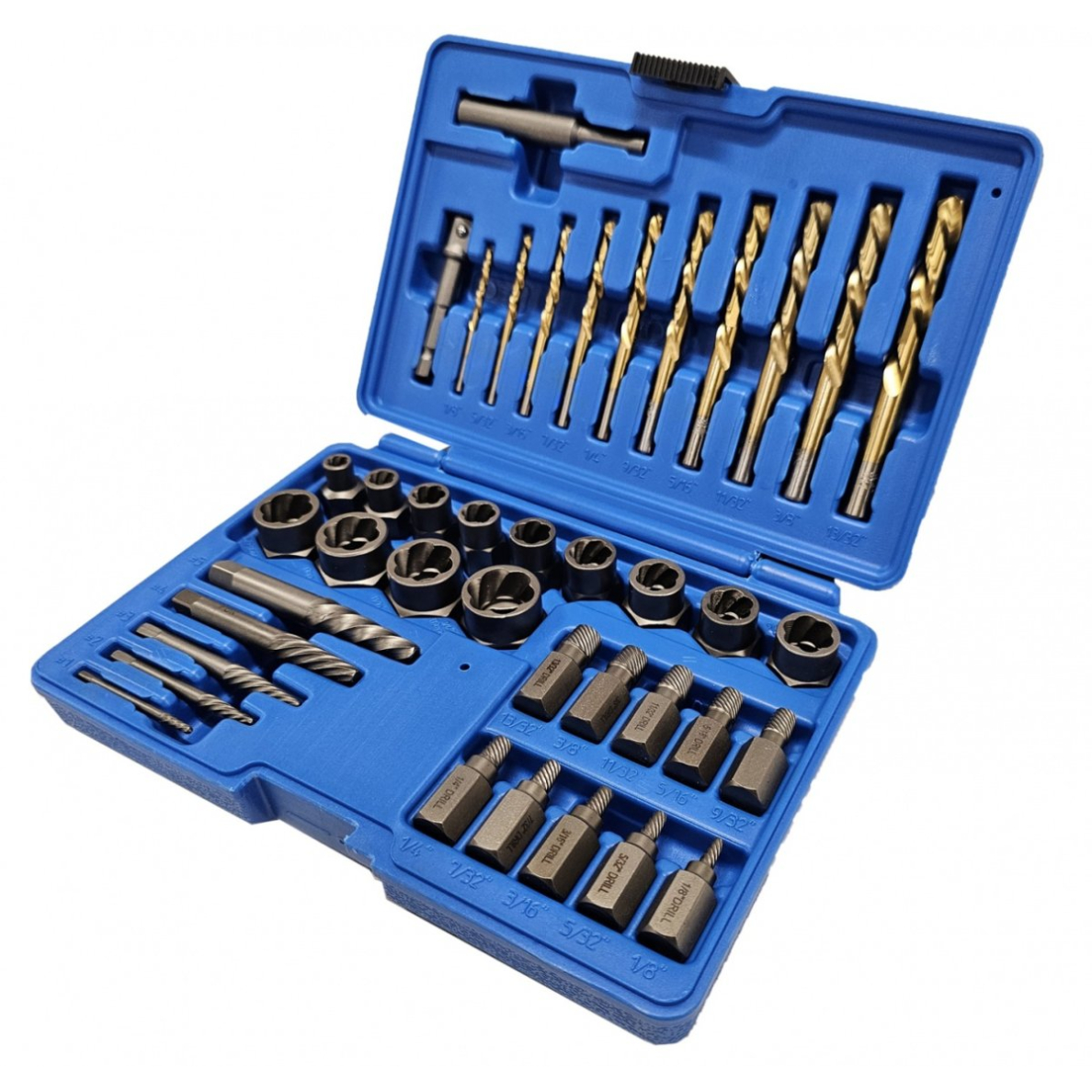 Varžtų ir veržlių ištraukimo rinkinys su grąžtų komplektu | 40 vnt. (BSE40S) Varžtų ir veržlių ištraukimo rinkinys su grąžtų komplektu | 40 vnt. (BSE40S)