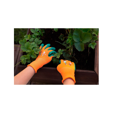 Vaikiškos darbinės pirštinės, poliesteris su latekso apvalkalu, 5 dydis 4