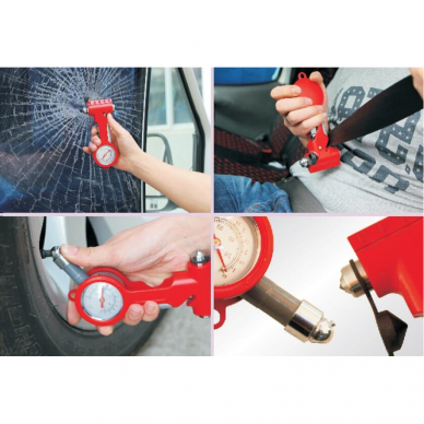 Avarinis plaktukas su saugos diržo nupjovimo funkcija ir manometru 3 Avarinis plaktukas su saugos diržo nupjovimo funkcija ir manometru 3