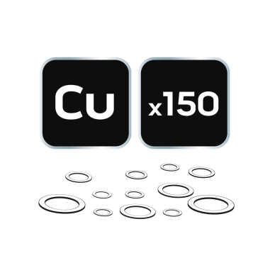 Varinės tarpinės, 150 vnt. rinkinys 6 Varinės tarpinės, 150 vnt. rinkinys 6