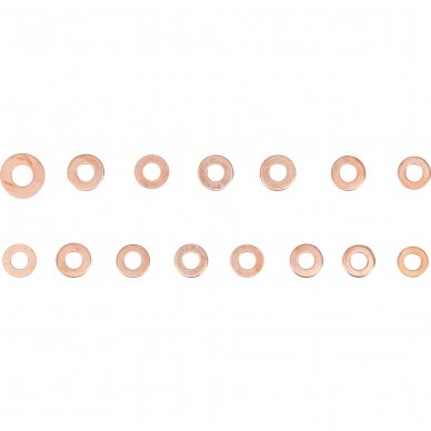 Varinių tarpinių asortimentas purkštukams | 150 vnt. (8120) 1 Varinių tarpinių asortimentas purkštukams | 150 vnt. (8120) 1