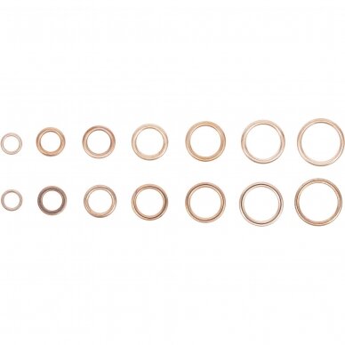 Varinių tarpinių įpresuotų guma rinkinys | Ø 6-20 mm | 95 vnt. (9313) 1 Varinių tarpinių įpresuotų guma rinkinys | Ø 6-20 mm | 95 vnt. (9313) 1