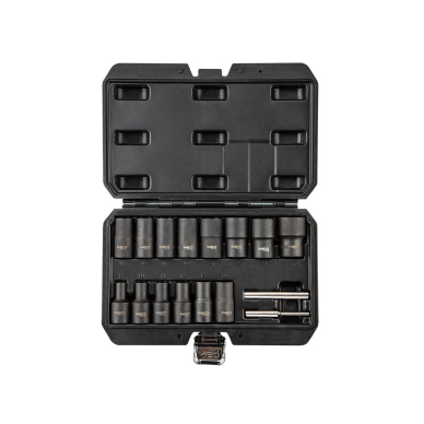 Varžtų ištraukimo lizdas, 1/2", 16 vnt. rinkinys Varžtų ištraukimo lizdas, 1/2", 16 vnt. rinkinys