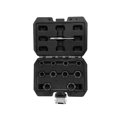 Varžtų ištraukimo lizdas (negilus), 11 vnt. rinkinys Varžtų ištraukimo lizdas (negilus), 11 vnt. rinkinys