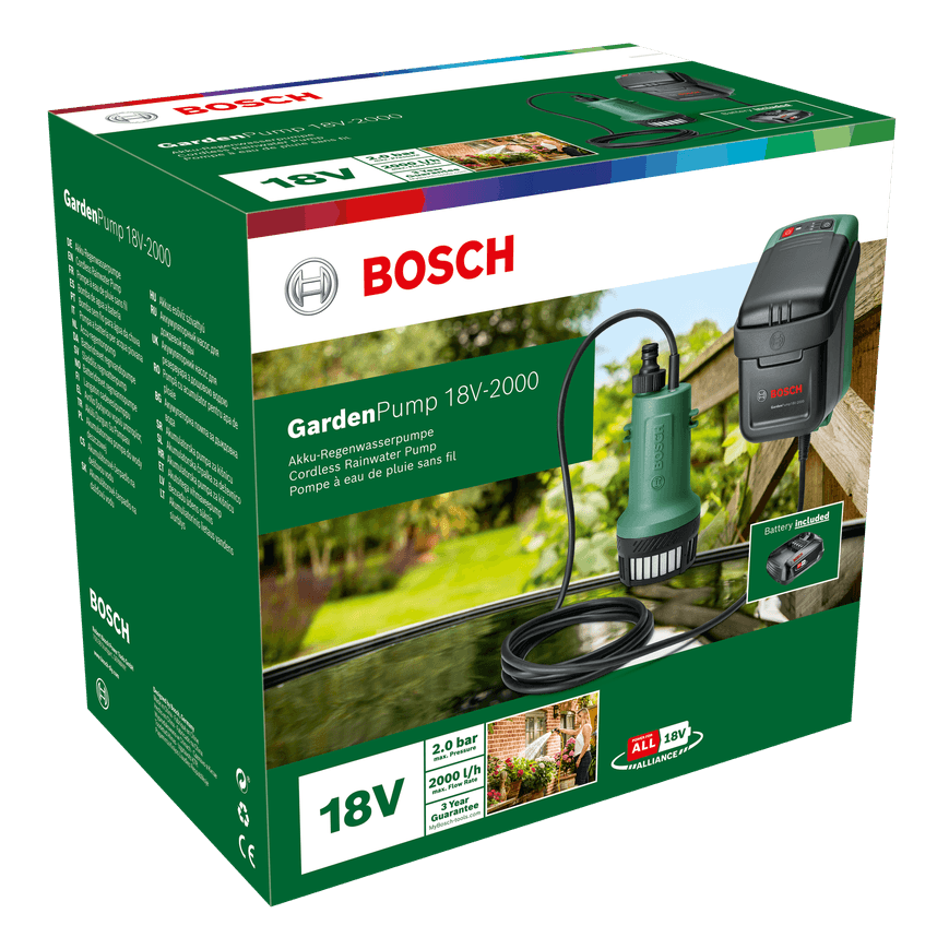 Vandens siurblys Bosch GardenPump 18V-2000, 1x2,5Ah 2 Vandens siurblys Bosch GardenPump 18V-2000, 1x2,5Ah 2