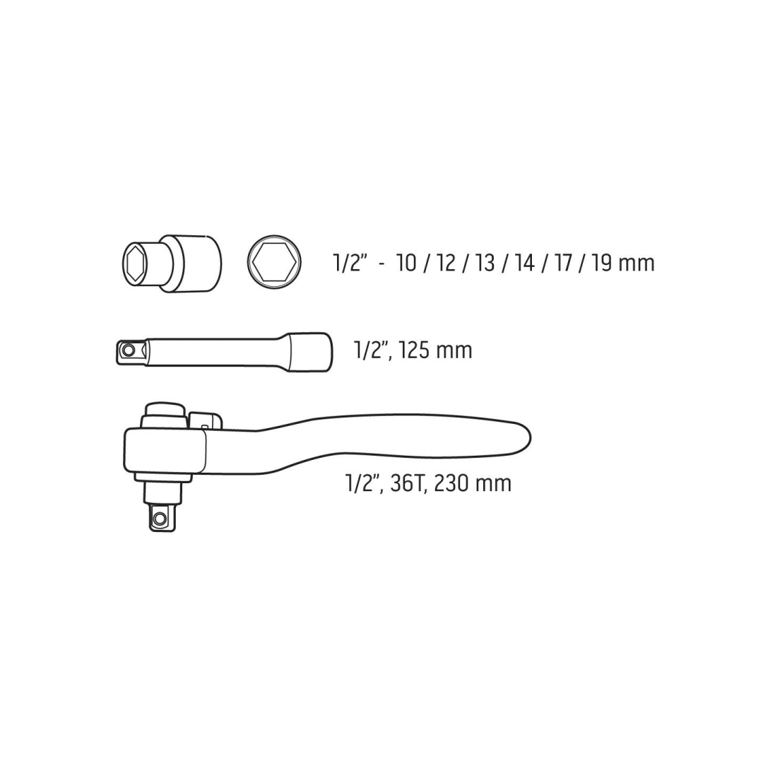 VDE lizdų rinkinys, 8 vnt. 3 VDE lizdų rinkinys, 8 vnt. 3