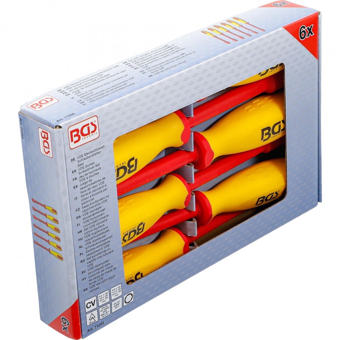 VDE atsuktuvų rinkinys | su galvute | Šešiakampiai | 5,5 - 12 mm | 6 vnt. (71095) 1 VDE atsuktuvų rinkinys | su galvute | Šešiakampiai | 5,5 - 12 mm | 6 vnt. (71095) 1