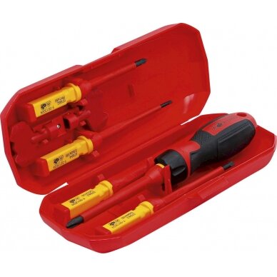 VDE atsuktuvų rinkinys | su keičiamais antgaliais | 8 vnt. (35813) VDE atsuktuvų rinkinys | su keičiamais antgaliais | 8 vnt. (35813)