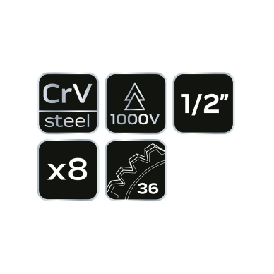 VDE lizdų rinkinys, 8 vnt. 4 VDE lizdų rinkinys, 8 vnt. 4