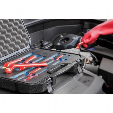 VDE žiedinių veržliarakčių rinkinys | gilus poslinkis | 10 - 24 mm | 9 vnt. (72035) 1 VDE žiedinių veržliarakčių rinkinys | gilus poslinkis | 10 - 24 mm | 9 vnt. (72035) 1