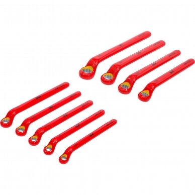 VDE žiedinių veržliarakčių rinkinys | gilus poslinkis | 10 - 24 mm | 9 vnt. (72035) 2 VDE žiedinių veržliarakčių rinkinys | gilus poslinkis | 10 - 24 mm | 9 vnt. (72035) 2