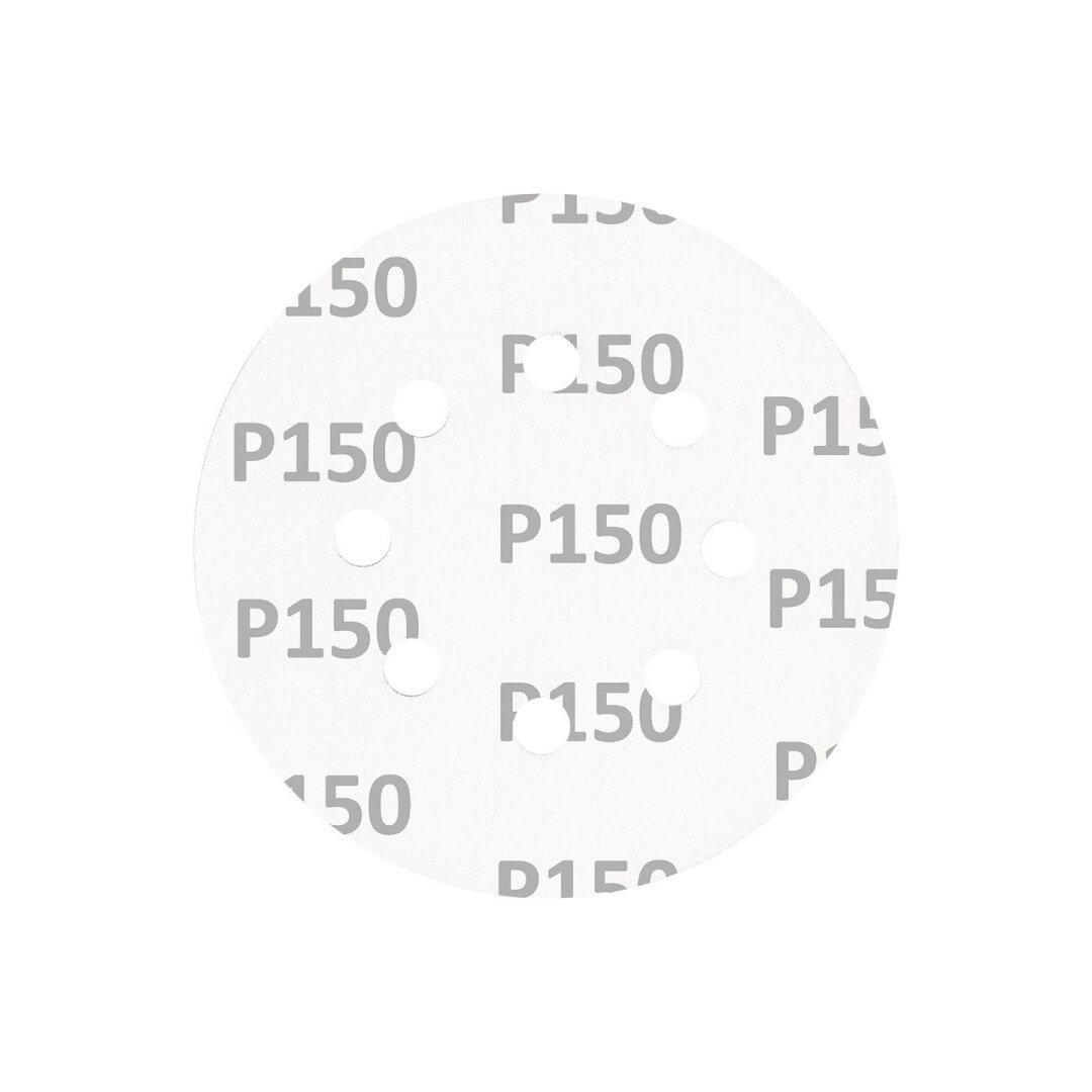 „Velcro“ šlifavimo diskai 125 mm, P150, 5 vnt, su 8 skylėmis 4 „Velcro“ šlifavimo diskai 125 mm, P150, 5 vnt, su 8 skylėmis 4