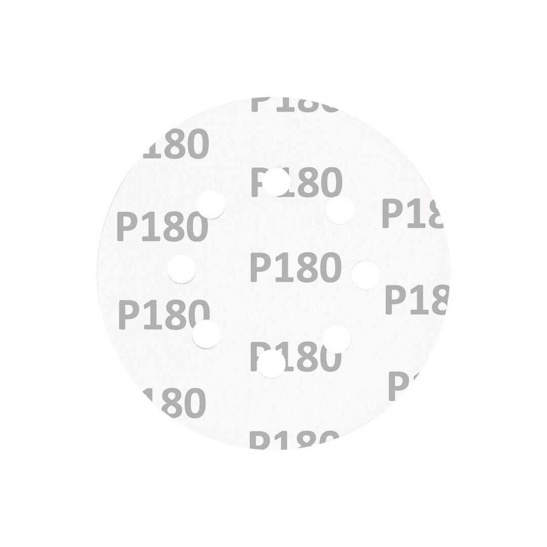 „Velcro“ šlifavimo diskai 125 mm, p180, 5 vnt, su 8 skylėmis 4