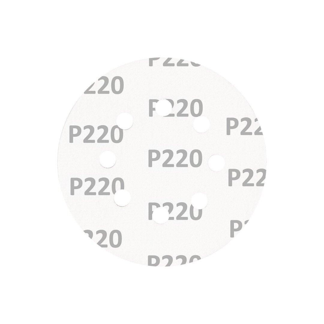 „Velcro“ šlifavimo diskai 125 mm, P220, 5 vnt, su 8 skylėmis 4
