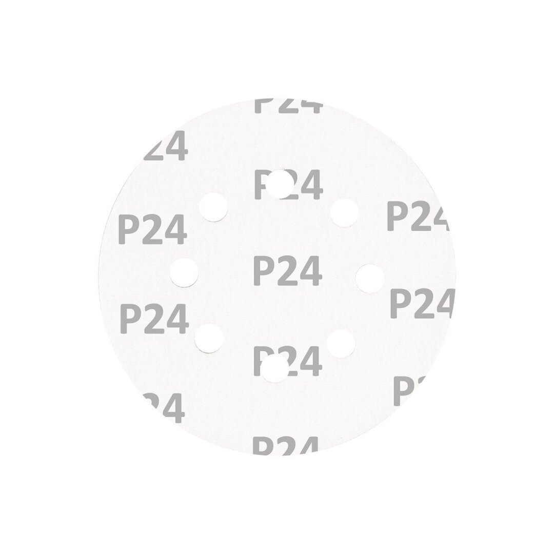 „Velcro“ šlifavimo diskai 125 mm, p24, 5 vnt, su 8 skylėmis 4