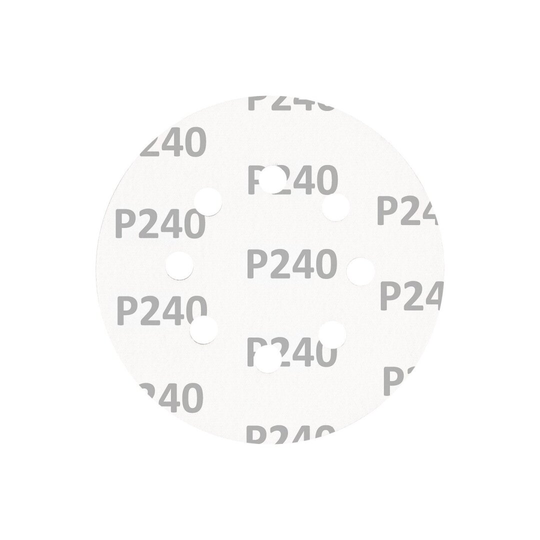 „Velcro“ šlifavimo diskai 125 mm, p240, 5 vnt, su 8 skylėmis 4