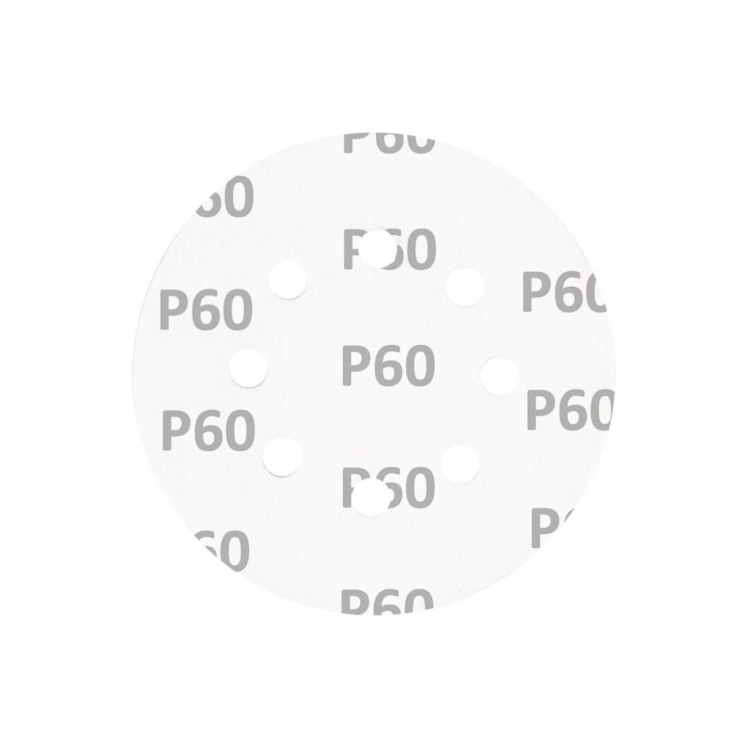 „Velcro“ šlifavimo diskai 125 mm, p60, 5 vnt, su 8 skylėmis 4 „Velcro“ šlifavimo diskai 125 mm, p60, 5 vnt, su 8 skylėmis 4