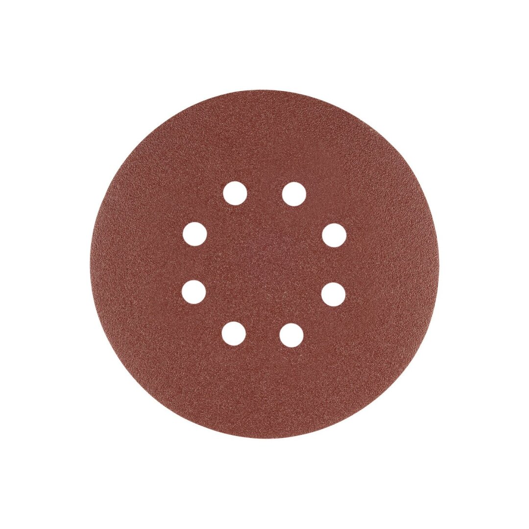 „Velcro“ šlifavimo diskai 150 mm, P120, 5 vnt, su 8 skylėmis 2 „Velcro“ šlifavimo diskai 150 mm, P120, 5 vnt, su 8 skylėmis 2