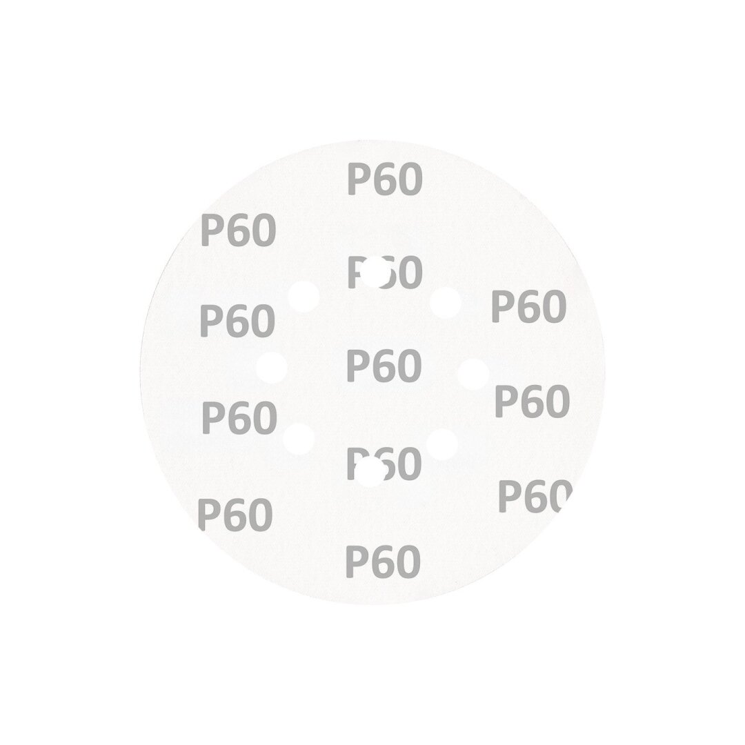 „Velcro“ šlifavimo diskai 150 mm, p60, 5 vnt, su 8 skylėmis 4