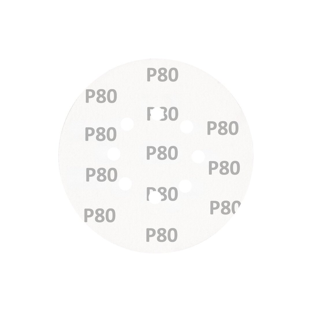 „Velcro“ šlifavimo diskai 150 mm, P80, 5 vnt, su 8 skylėmis 4