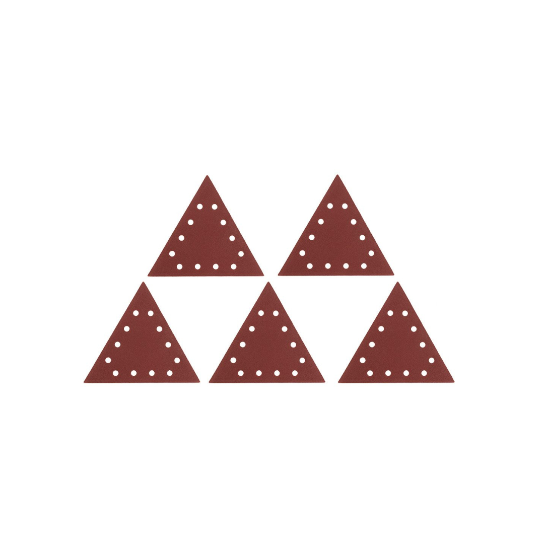 Velcro šlifavimo popierius K120, trikampis su 12 skylių, 5vnt šlifuokliui 59G264 6