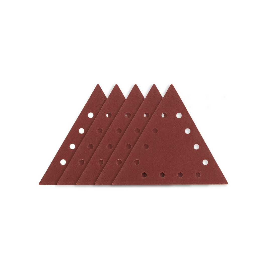 Velcro šlifavimo popierius K120, trikampis su 12 skylių, 5vnt šlifuokliui 59G264