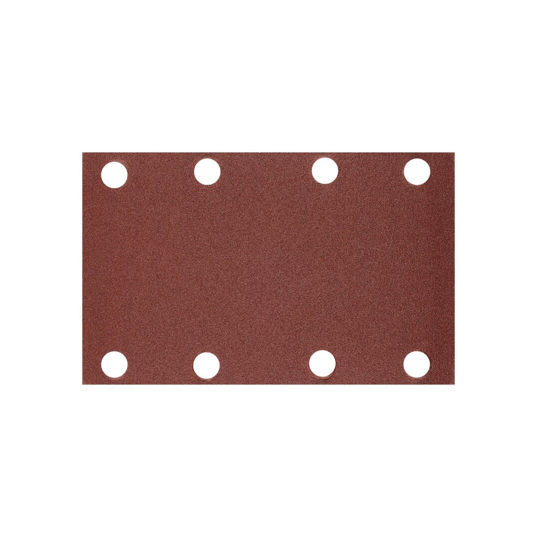 „Velcro“ šlifavimo popierius, stačiakampis 80 x 130 mm, p240, 5 vnt, su 8 skylėmis 04-623 2