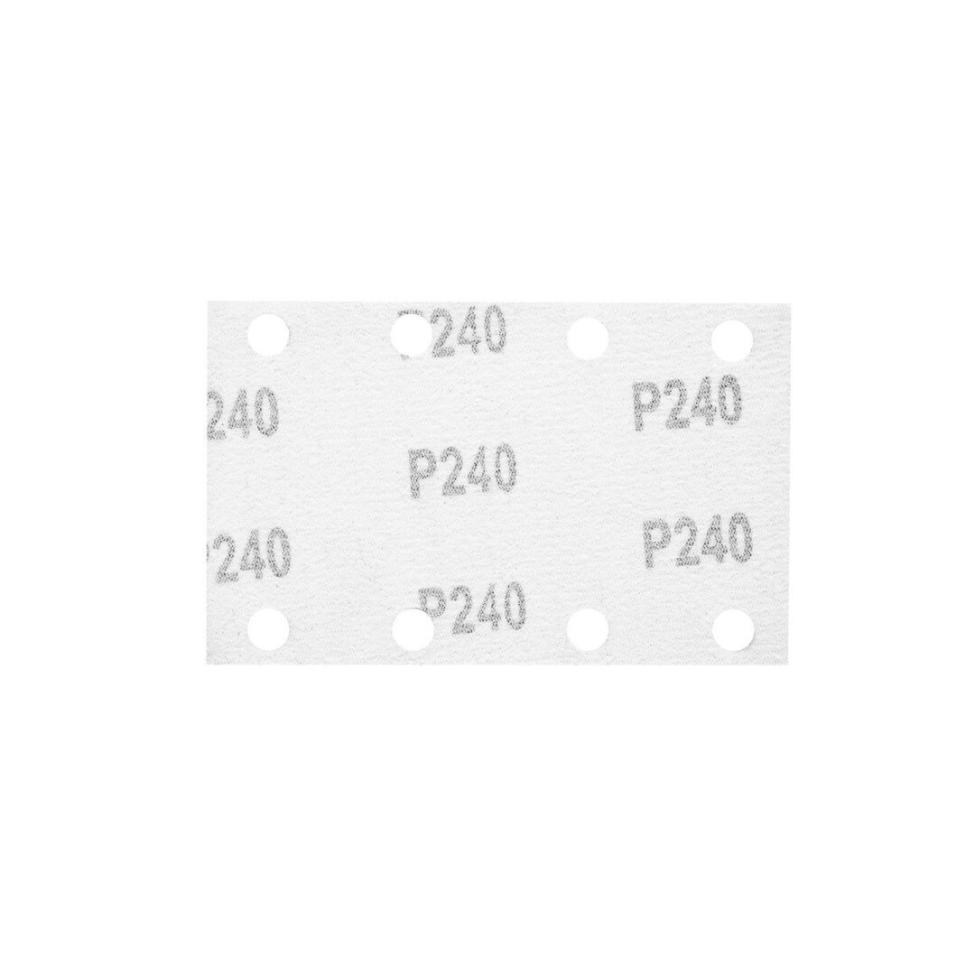 „Velcro“ šlifavimo popierius, stačiakampis 80 x 130 mm, p240, 5 vnt, su 8 skylėmis 04-623 3