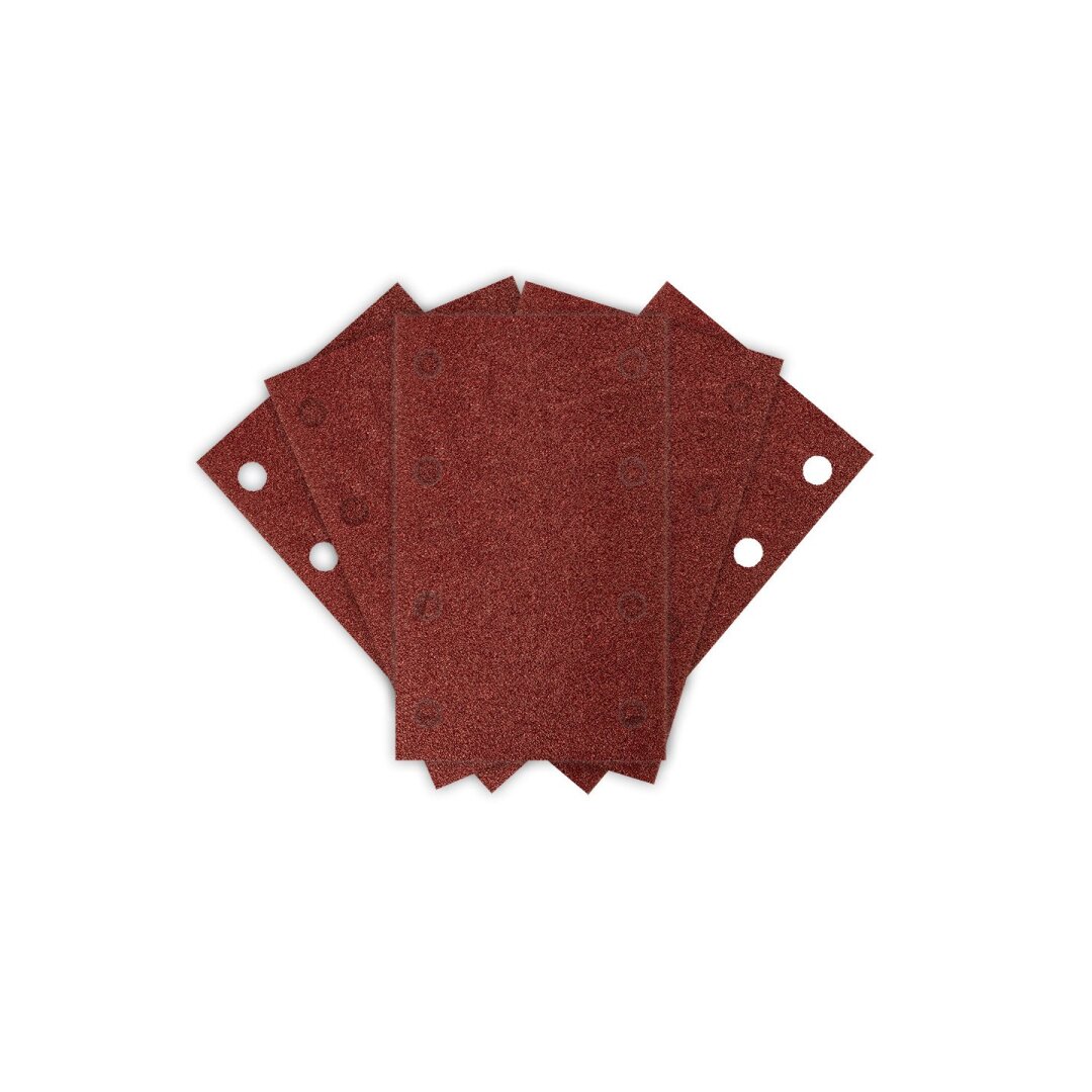 „Velcro“ šlifavimo popierius, stačiakampis 80 x 130 mm, P800, 5 vnt, su 8 skylėmis 04-623