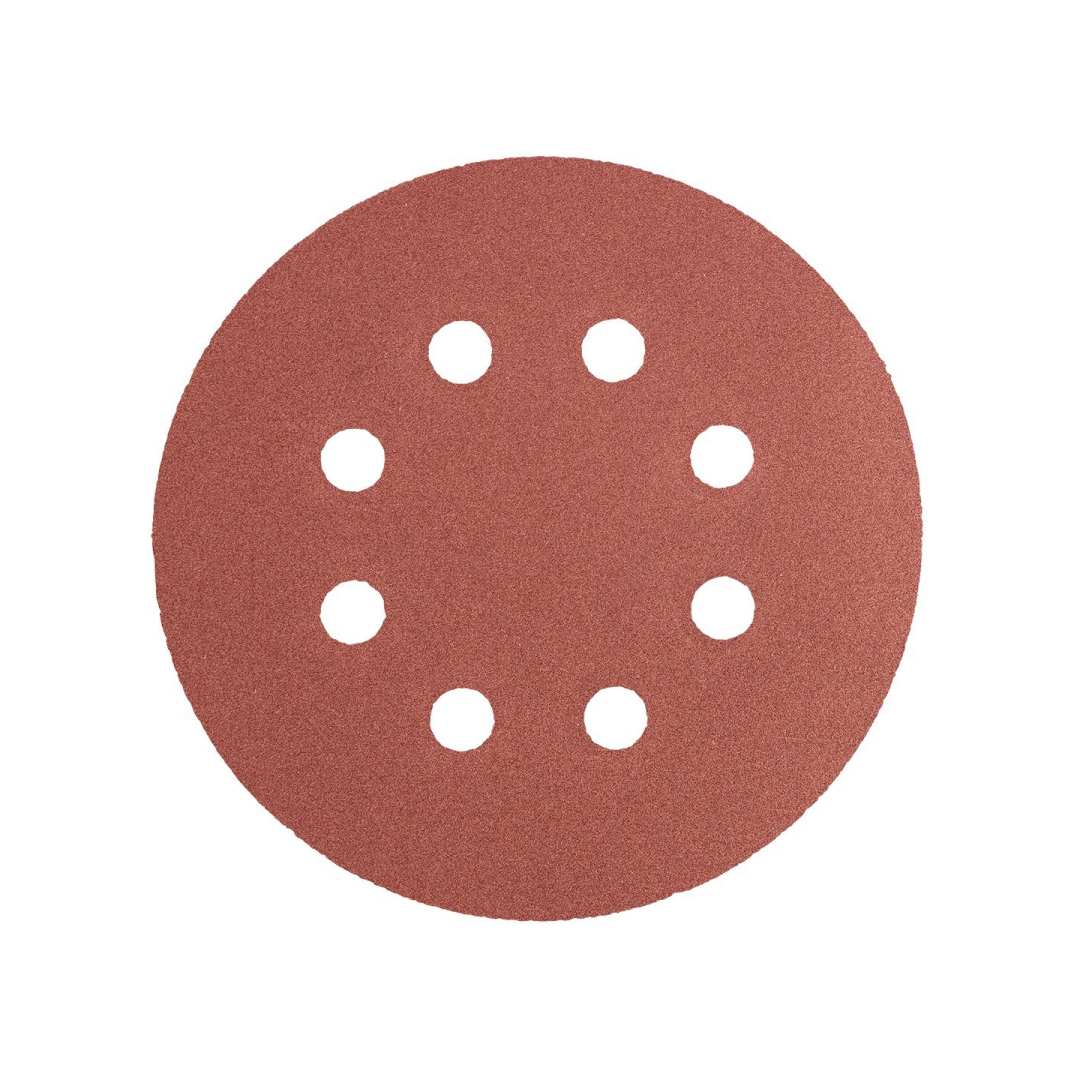 Velcro švitrinis popierius 125 mm, K240, 5 vnt., 8 skylučių